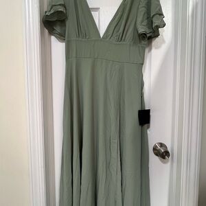 Lulu's Sage Green Maxi Dress